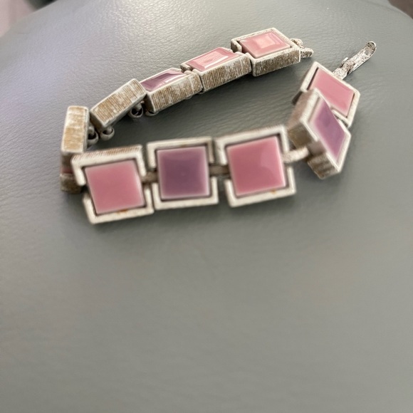 Vintage Pink & Purple Tile Look Calais Bracelet - Picture 1 of 3